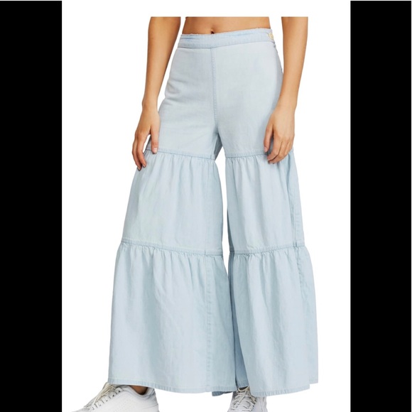 tiered flare pants